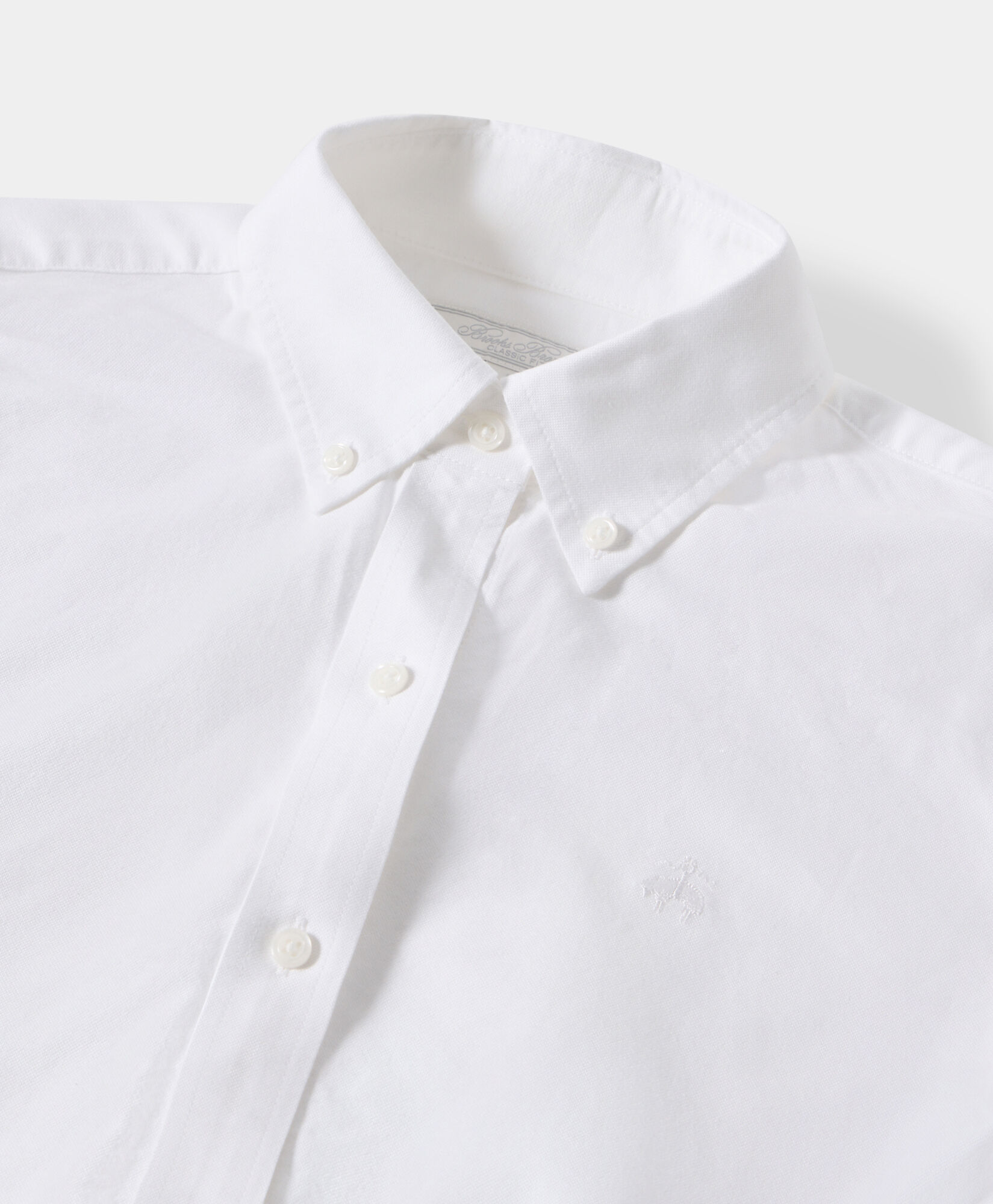 Brooks Brothers Classic Fit Oxford Shirt with Button Down Collar White 1000102787US100217141