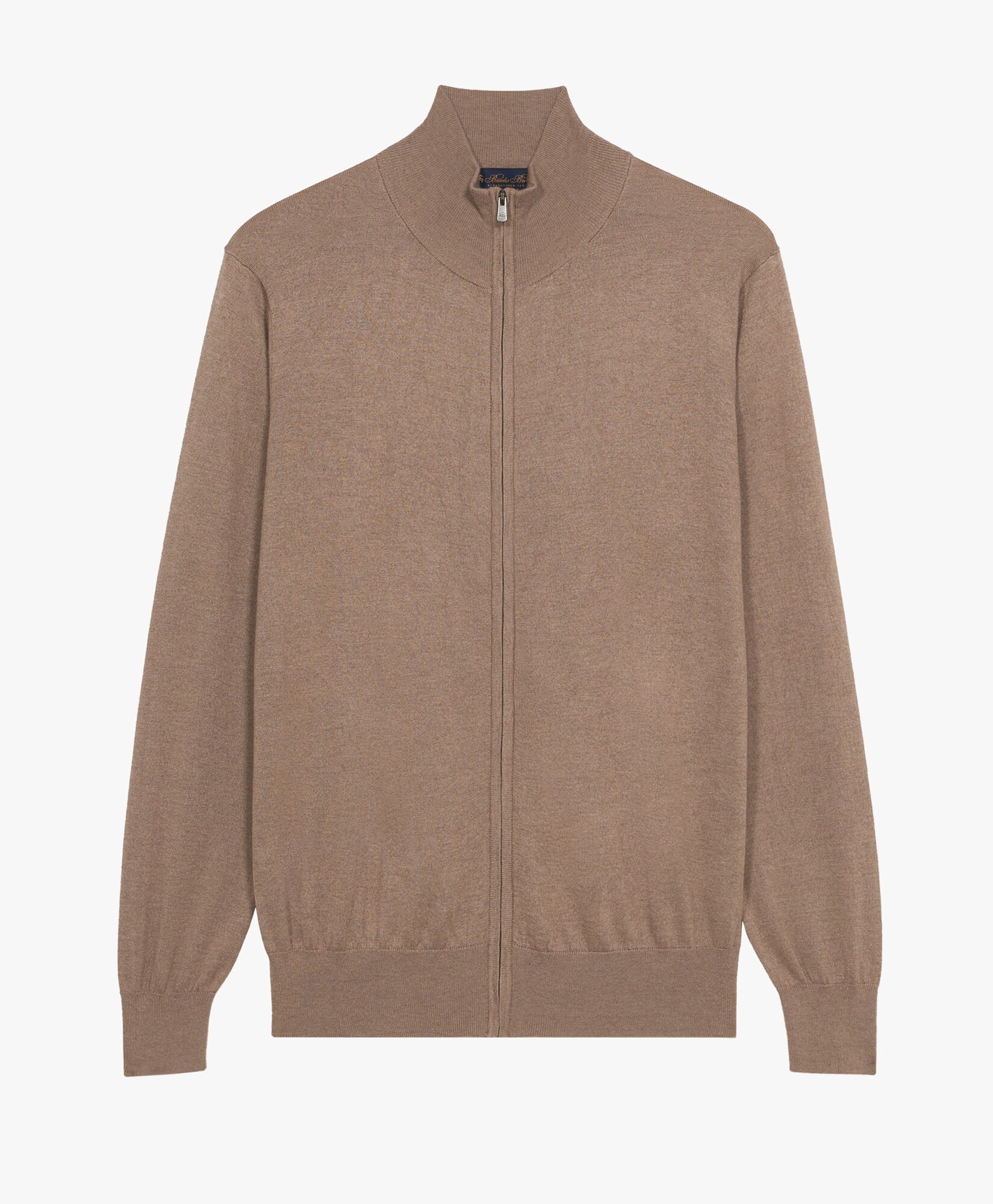 Beige Silk-Cashmere Blend Zip-Up Cardigan in Beige for Men | Brooks Brothers®  EU