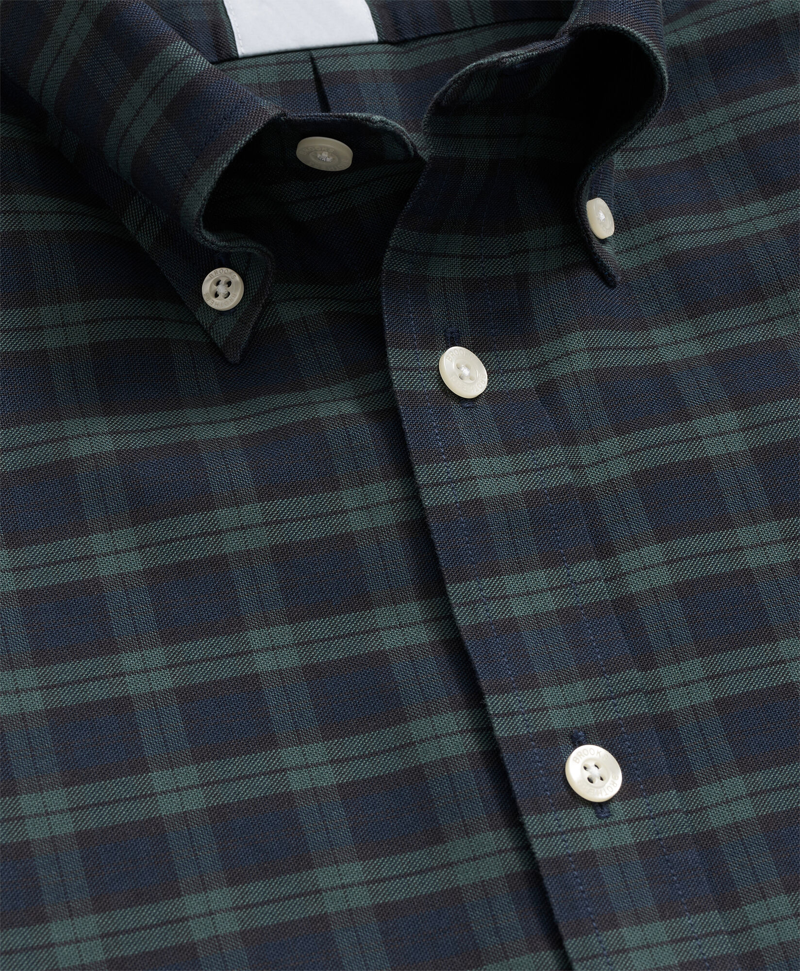 Brooks Brothers Slim Fit Non-Iron Plaid Stretch Oxford Shirt with Button Down Collar Black 1000105957US100224417