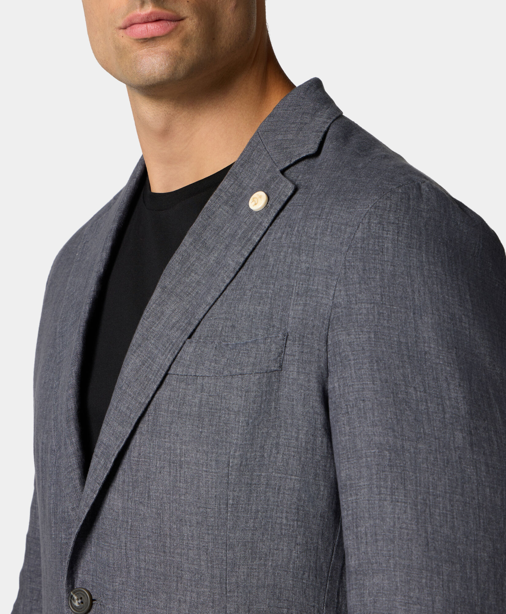 Brooks Brothers Linen Single-Breasted Blazer Dark Grey JKREG070LIPLI001DKGRP001