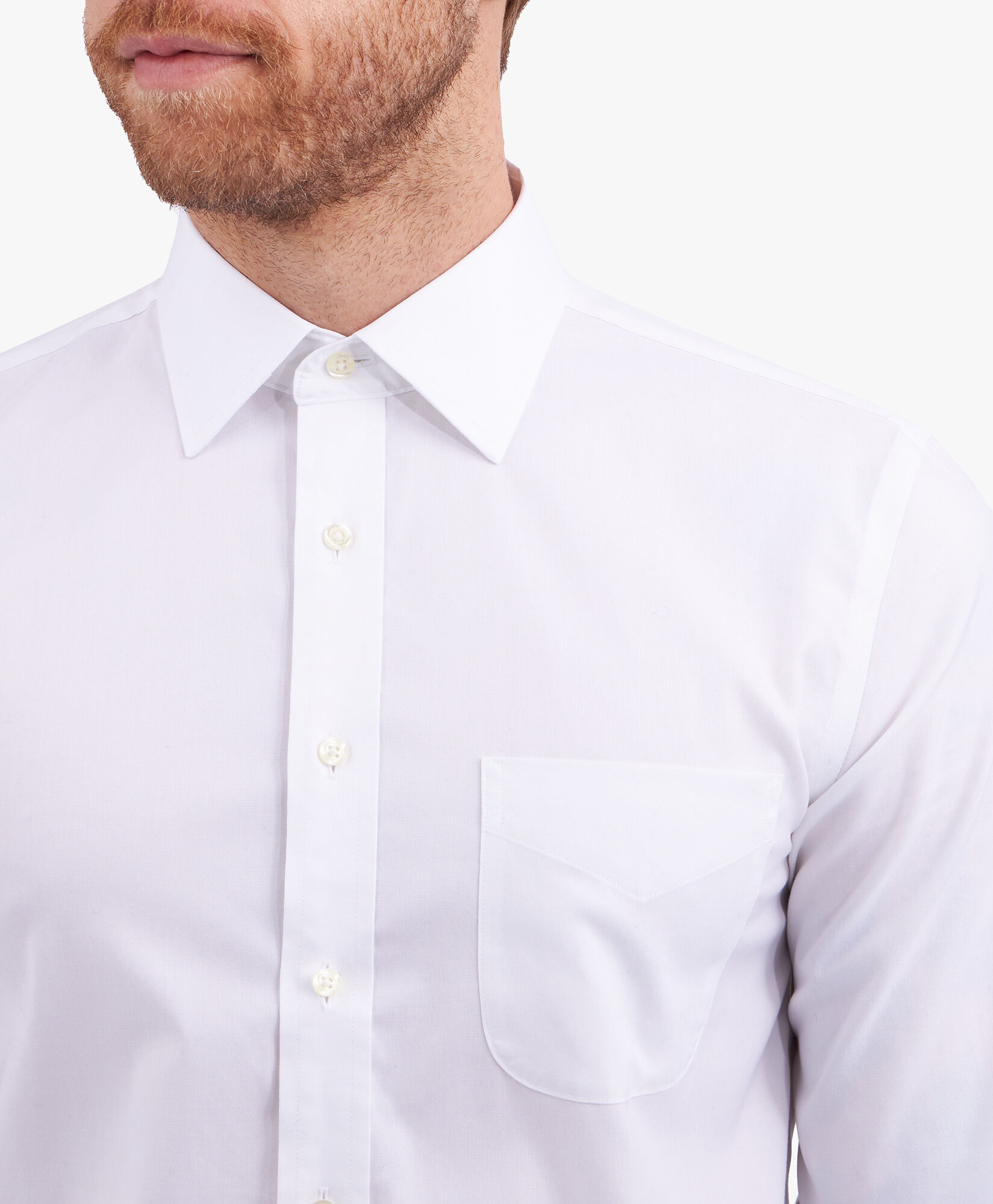 Brooks Brothers Slim Fit Non-Iron Stretch Cotton Shirt with Ainsley Collar White 1000095085US100199390