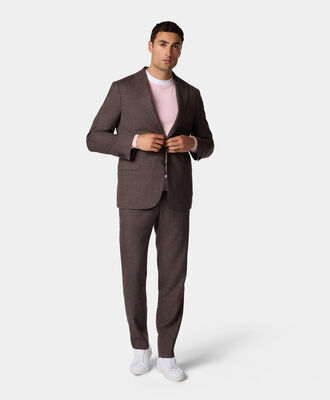 Brooks Brothers Summertime Wool-Silk-Linen Blend Suit Brown STREG038WVBLI004BRWNP001