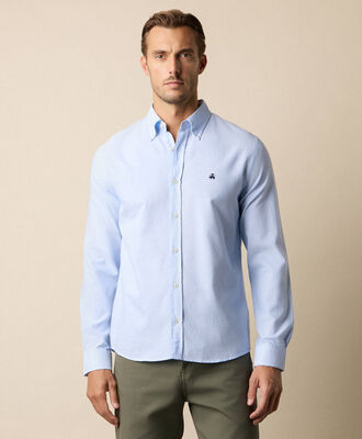 Brooks Brothers Slim Fit Oxford Shirt with Button Down Collar Light Blue CSHBD025COPCO001LTBLP001
