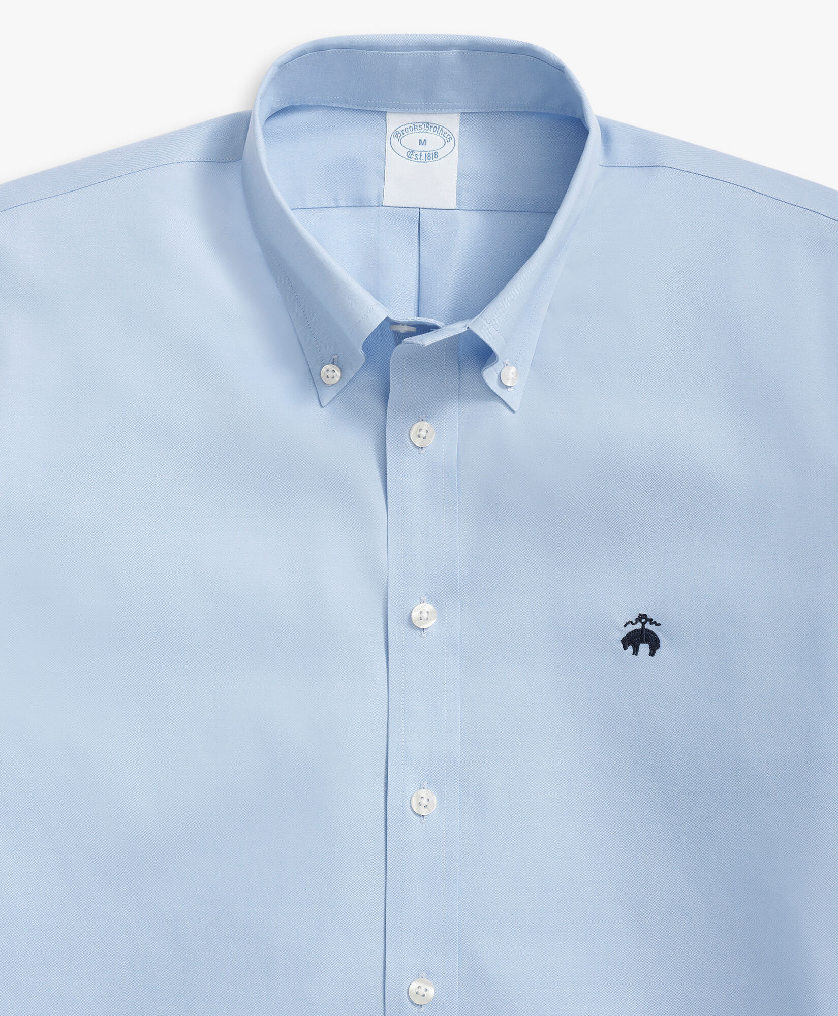 Slim Fit Non Iron Stretch Cotton Shirt with Button Down Collar in Light Blue for Men Brooks Brothers EU