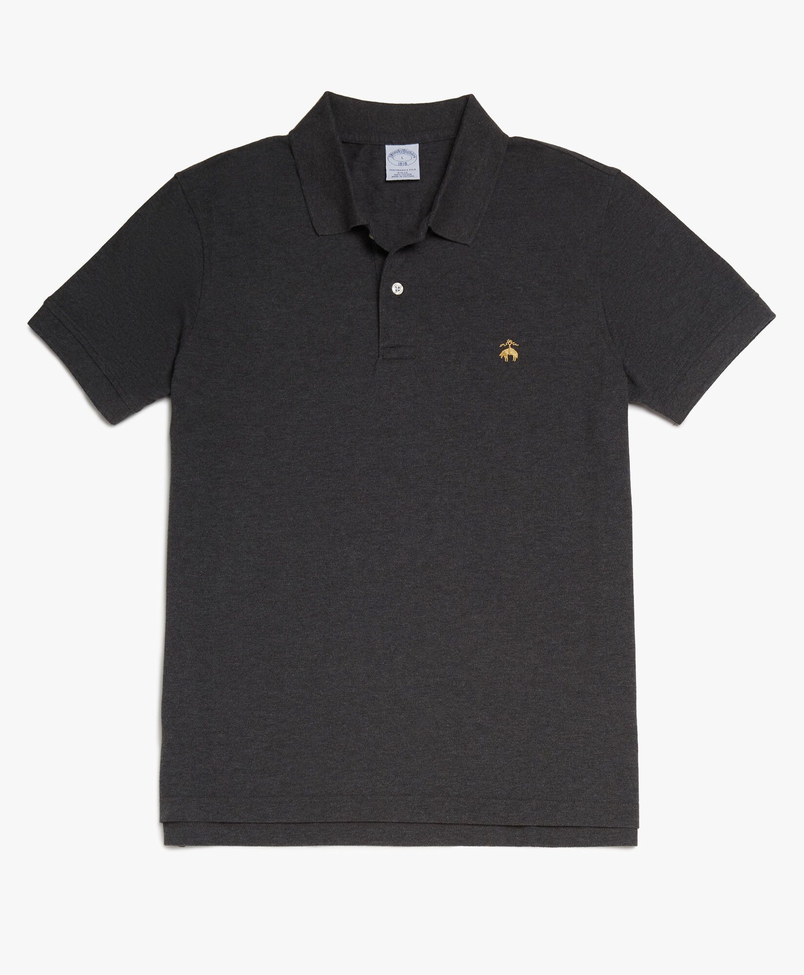 Slim-fit Short Sleeves Pique Polo Shirt in Grey for Men