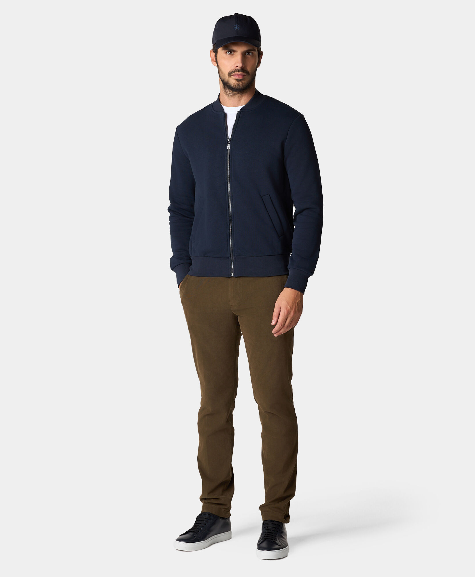Cotton zip up sweater cheap