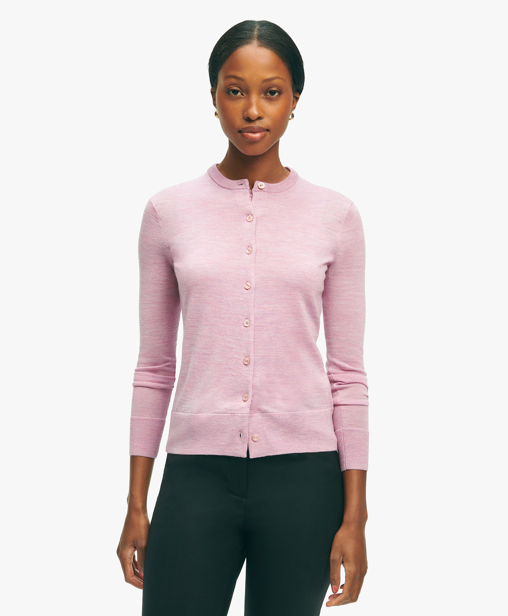 Pink Merino Wool Cardigan Sweater in Pink for Women Brooks Brothers EU