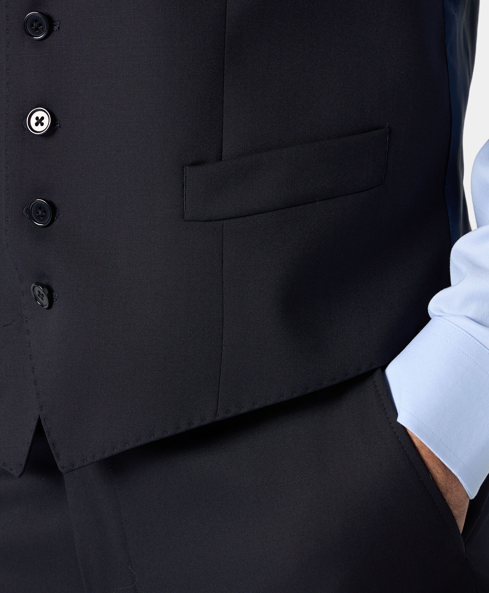 Brooks Brothers Virgin Wool Vest Navy VTREG001WVPWV003NAVYP001