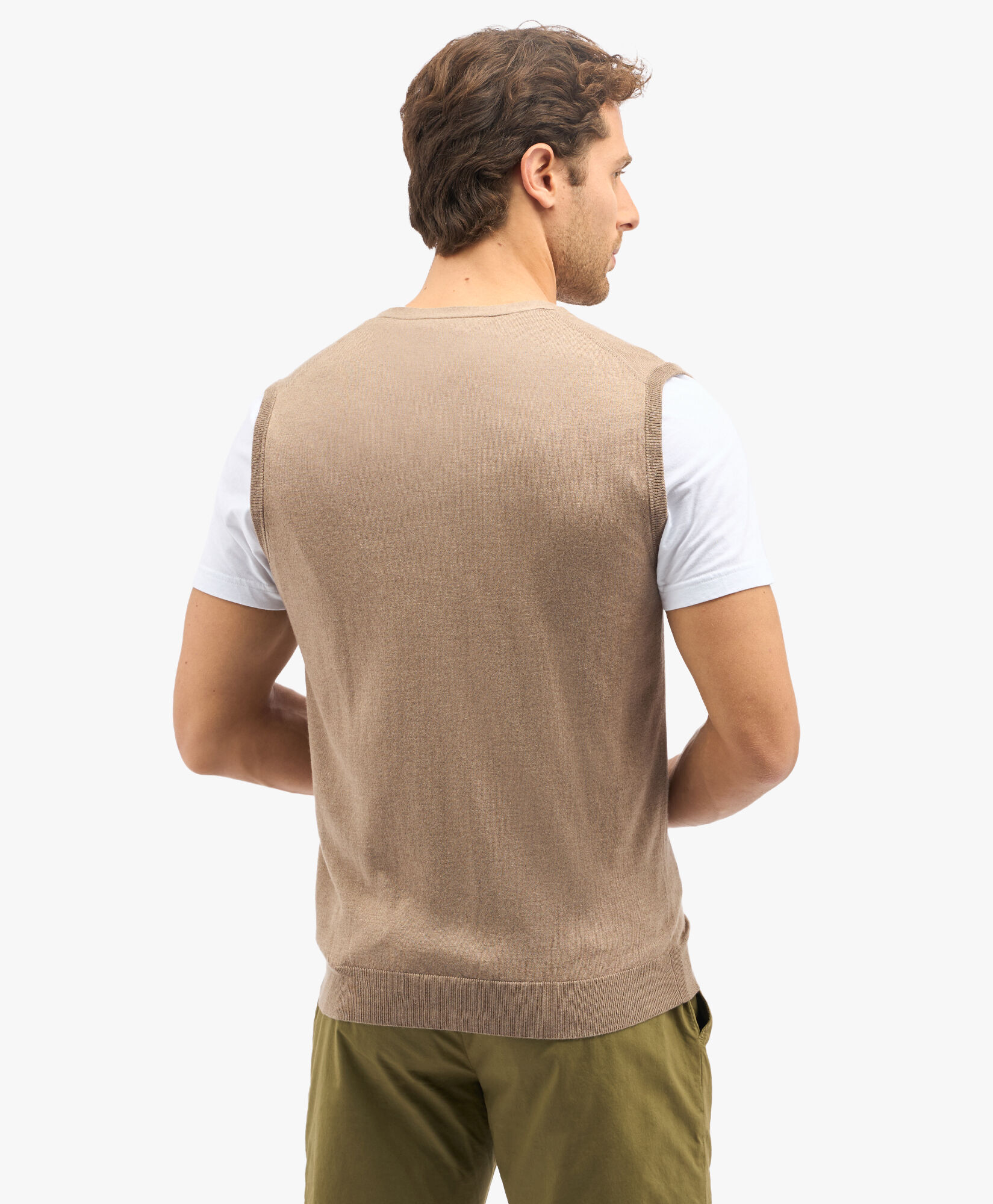 Beige Silk Cashmere Blend Sweater Vest in Beige for Men Brooks Brothers UK