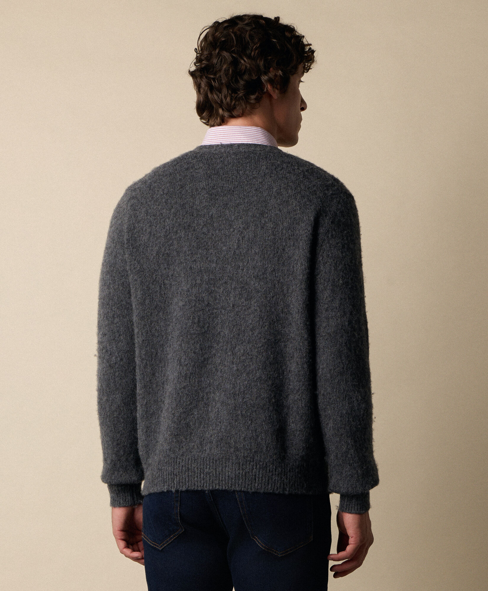 Brooks Brothers Shetland Wool Cardigan Dark Grey KNCAR017WOPWO005DKGRP001