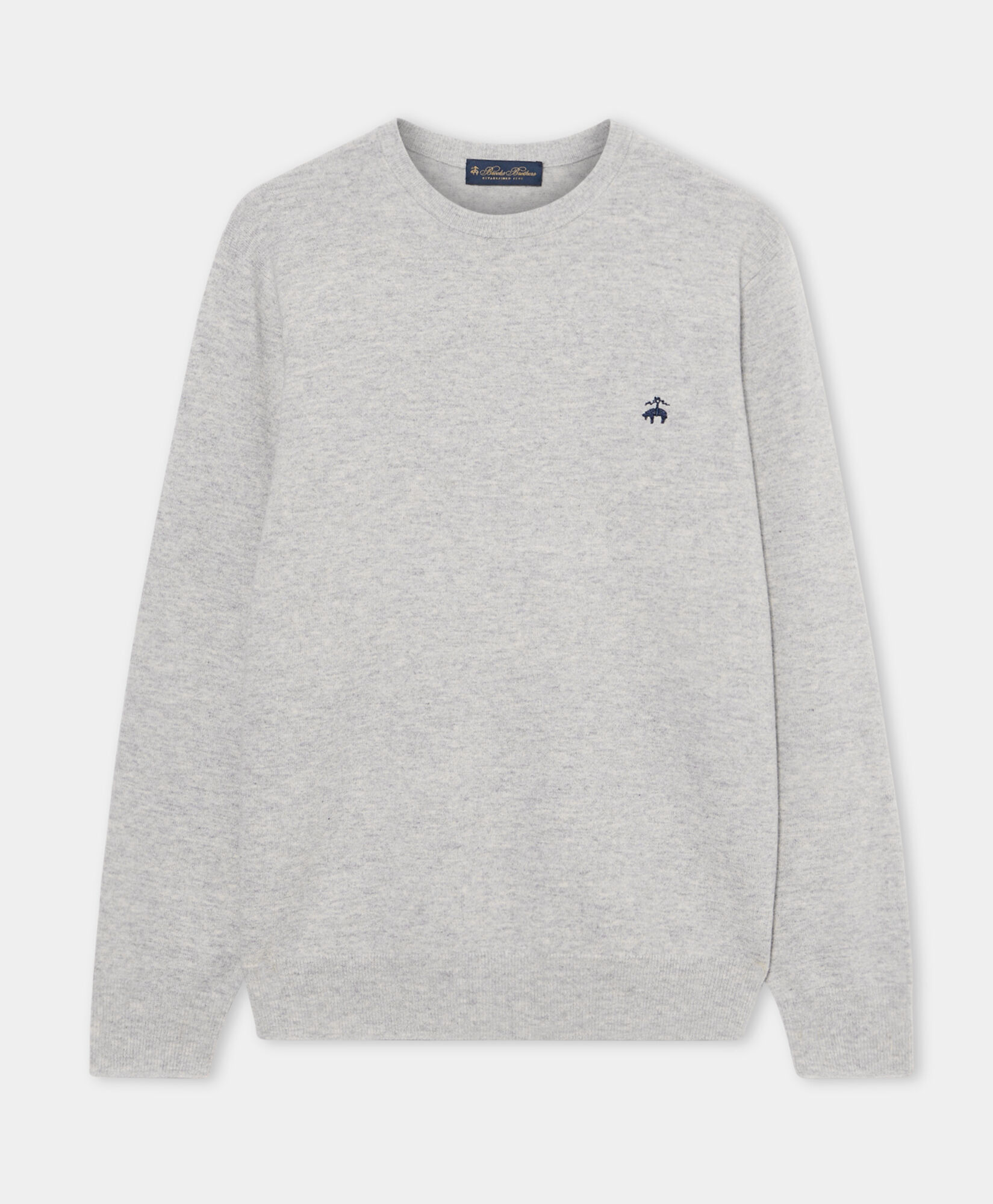 Brooks Brothers Lambswool Crewneck Light Grey KNCRN063WOPWO004LTGRP001