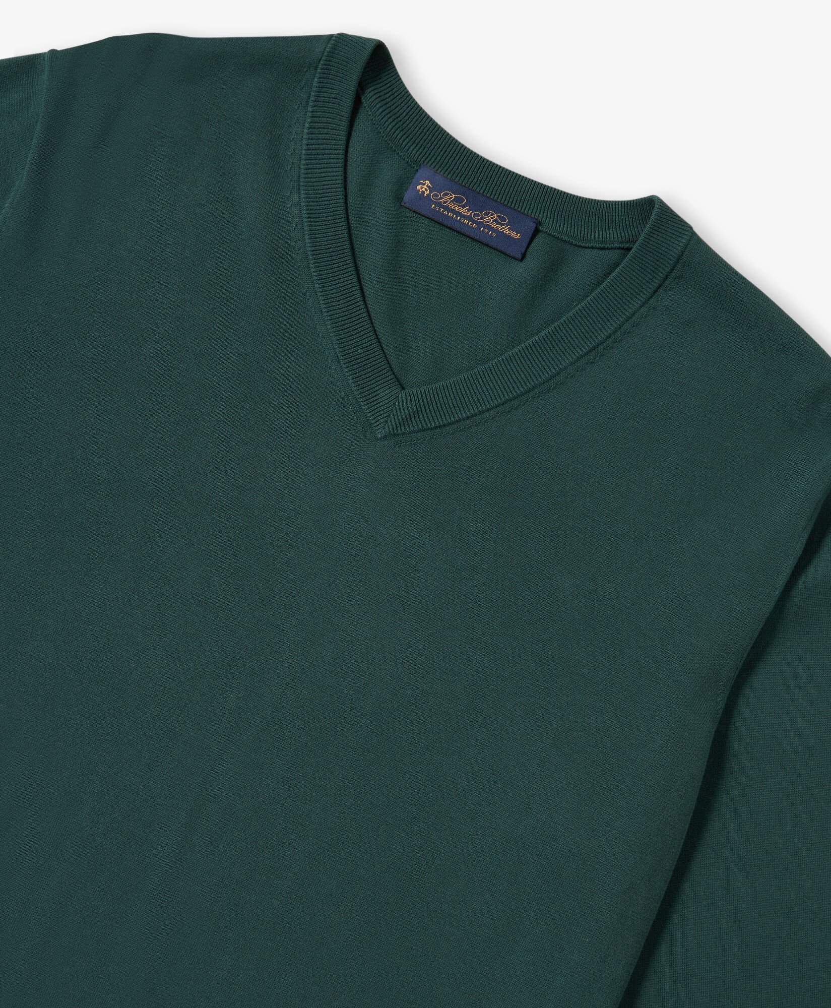 Green Cotton V Neck Sweater in Green for Men Brooks Brothers UK
