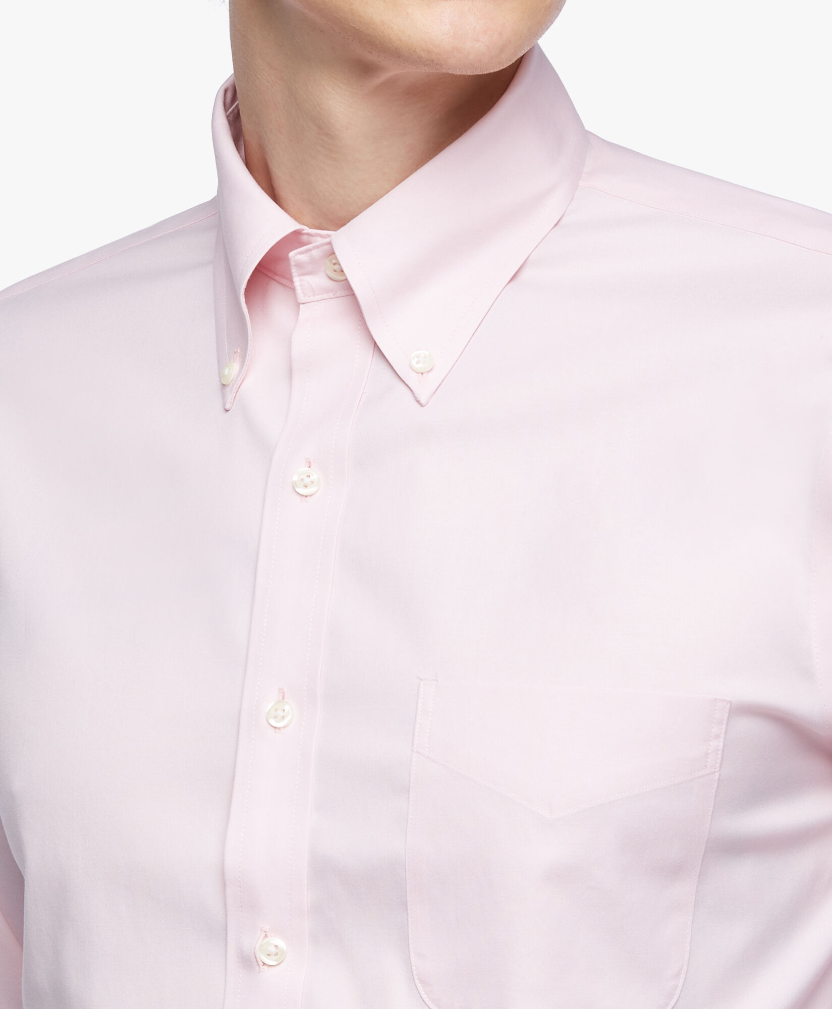 Brooks Brothers Regular Fit Non-Iron Supima Oxford Pinpoint Shirt with Button Down Collar Pink 1000095081US100199372
