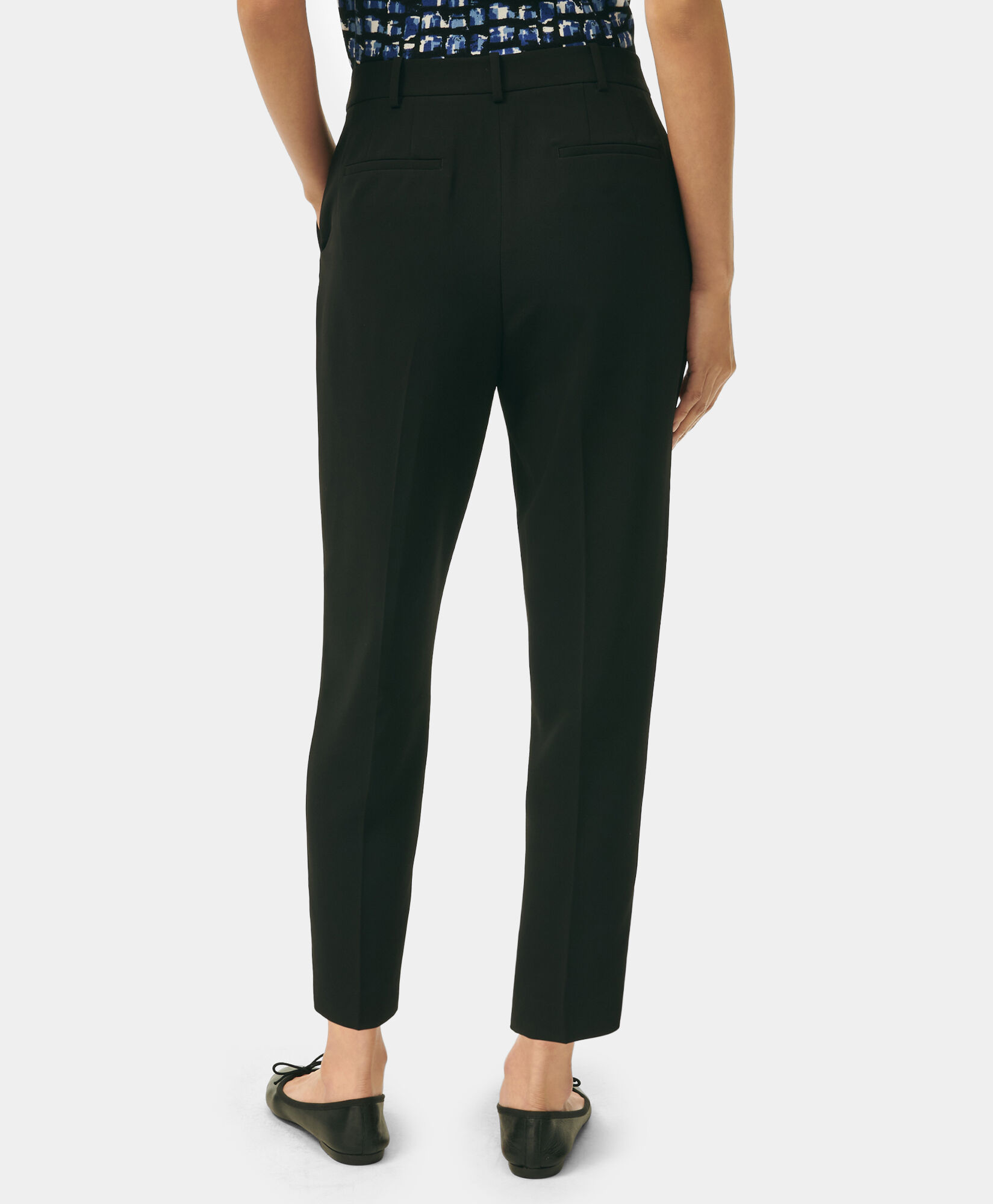 Brooks Brothers Cropped Hose mit geradem Bein aus feinem Twill-Cr&ecirc;pe Kaviar 1000102800US100217202