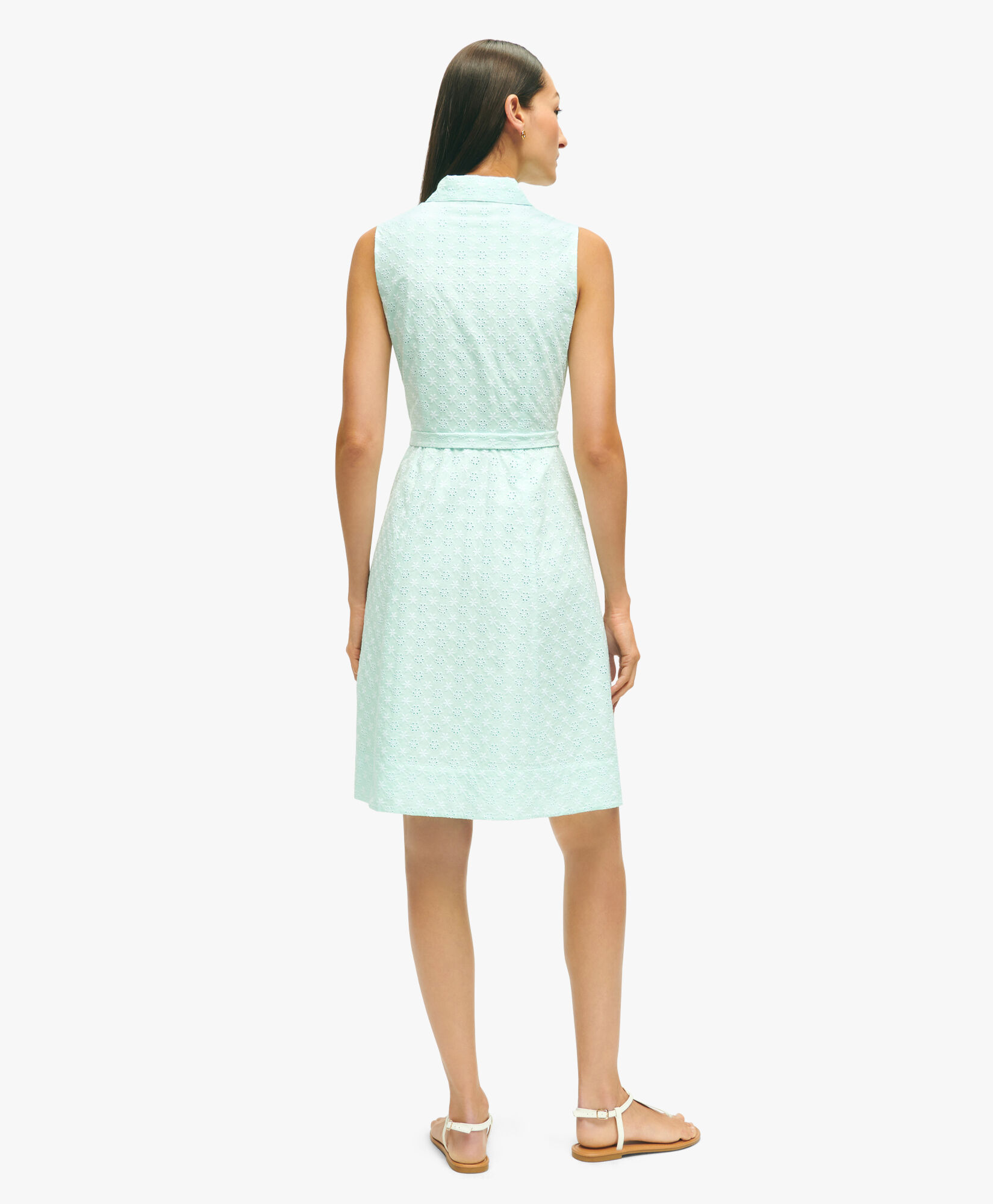 Classic Cotton Shirt Dress in Turquoise Aqua for Women Brooks Brothers UK