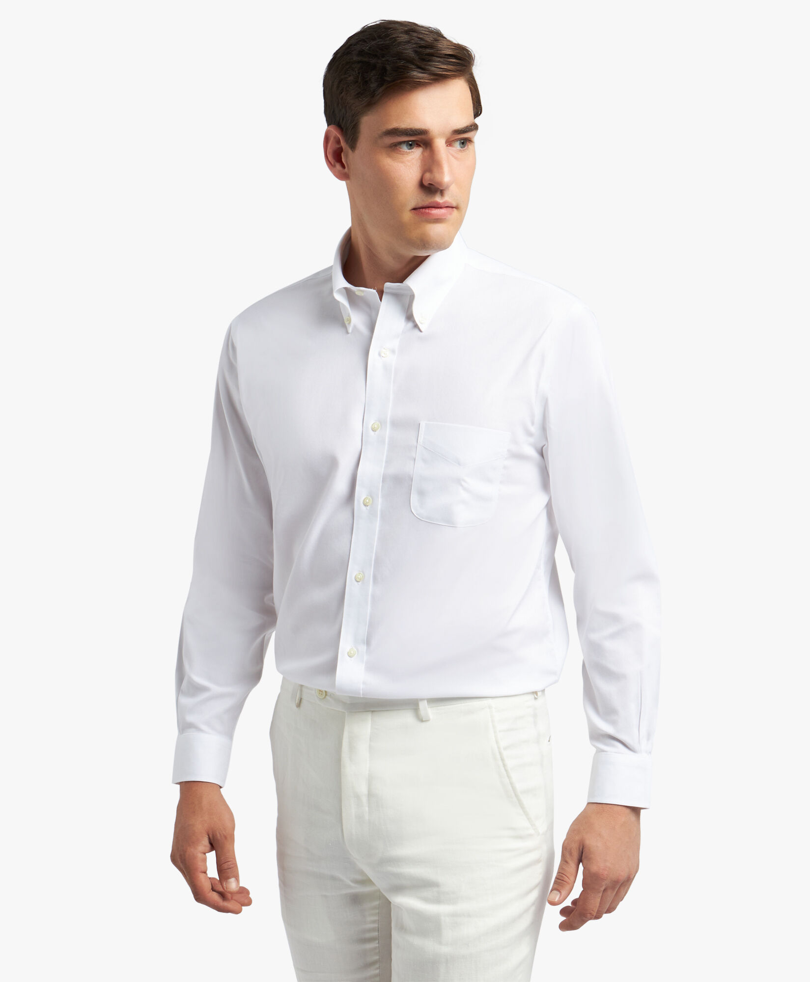 Camicia bianca regular fit non iron ad alte prestazioni con collo button down in Bianco da Uomo Brooks Brothers EU