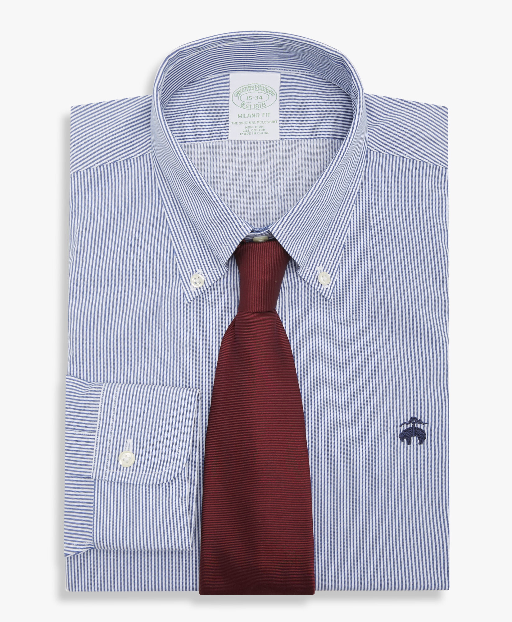 Slim Fit Blue Non Iron Button Down Dress Shirt in Blue for Men Brooks Brothers UK