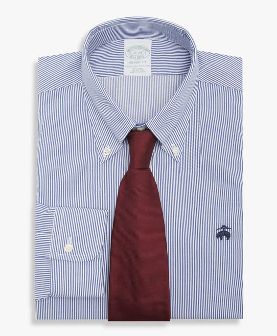 Brooks Brothers Milano Fit Non-Iron Anzughemd, Button-Down-Kragen Blau 1000096982US100204268