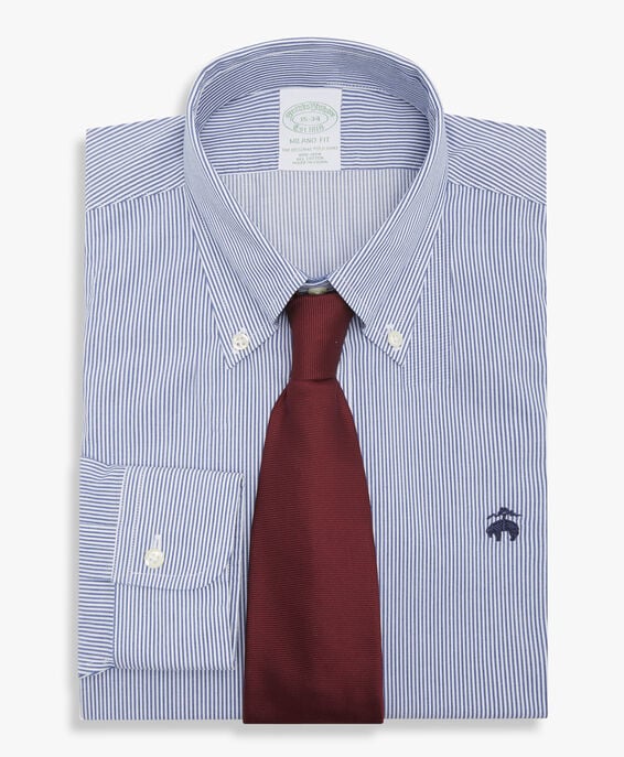 Brooks Brothers Camisa de vestir non-iron button down con corte Milano Azul 1000096982US100204268