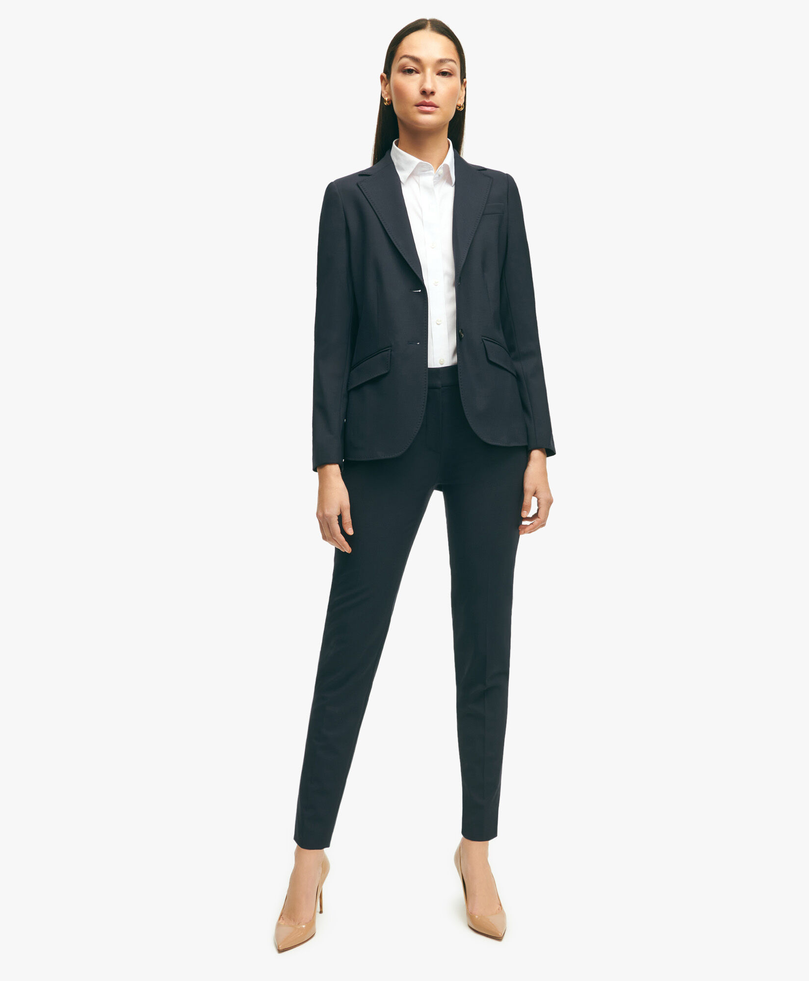 TheEssentialBrooksBrothersStretchWoolSlimCropPants in Navy for Women Brooks Brothers UK