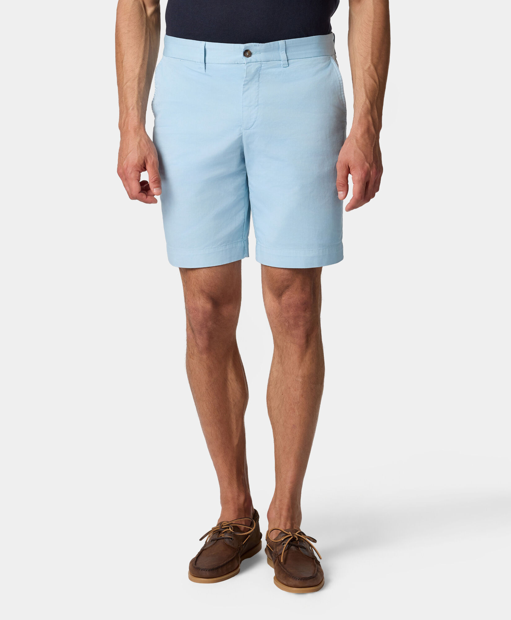 Brooks Brothers Stretch Cotton Gabardine Bermuda Shorts Sky CPBER007COBSP002SKYP0001