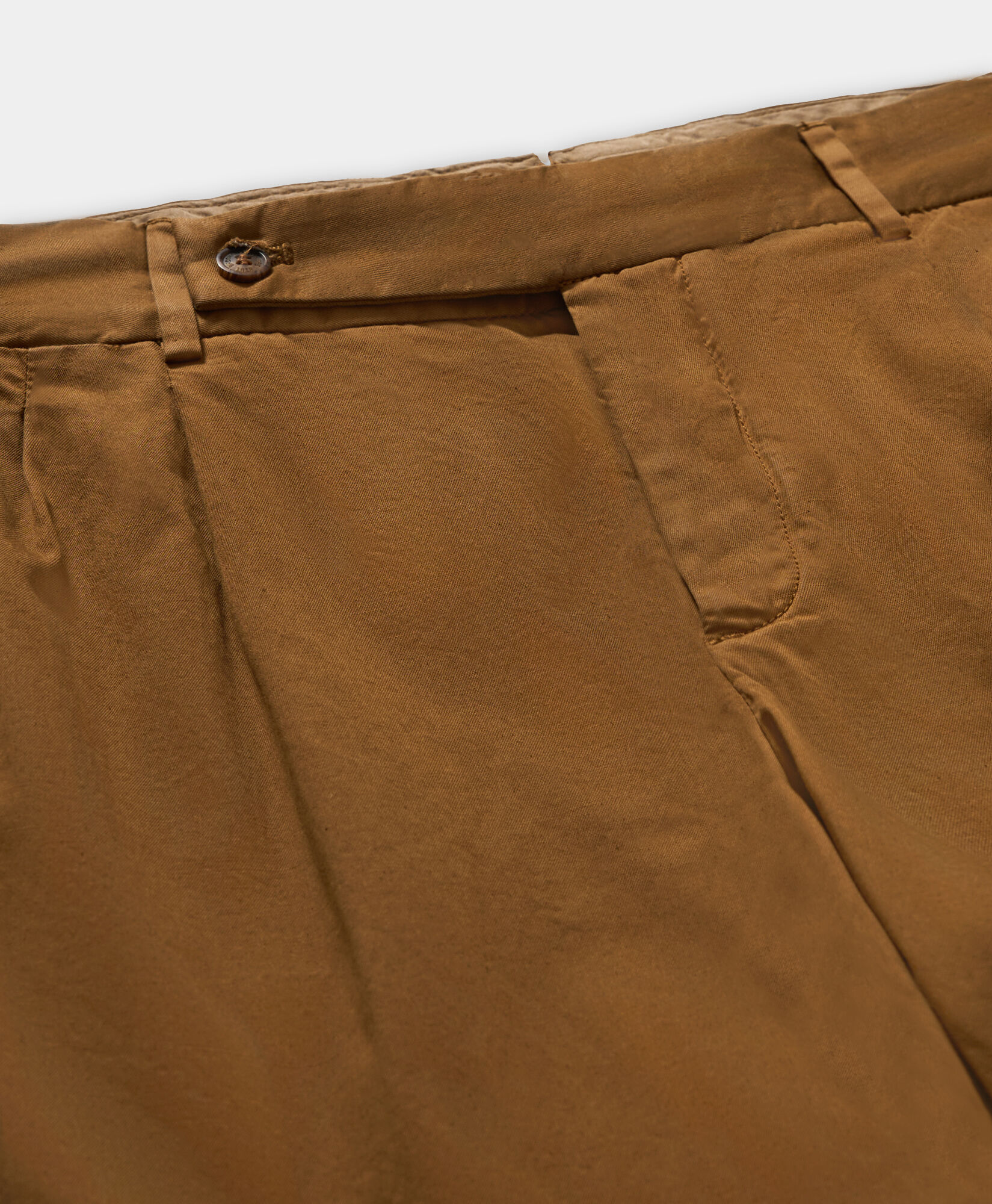 Brooks Brothers Chino Plissé en Gabardine de Coton Tabac CPDBP001COPCO001TOBCP001