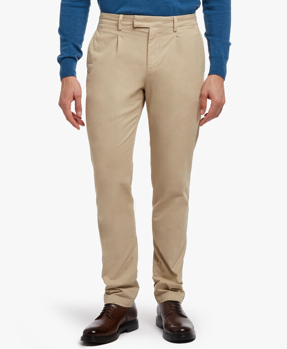 Brooks Brothers Pantalon large en sergé de coton Beige CPSLK001COBSP003BEIGP001