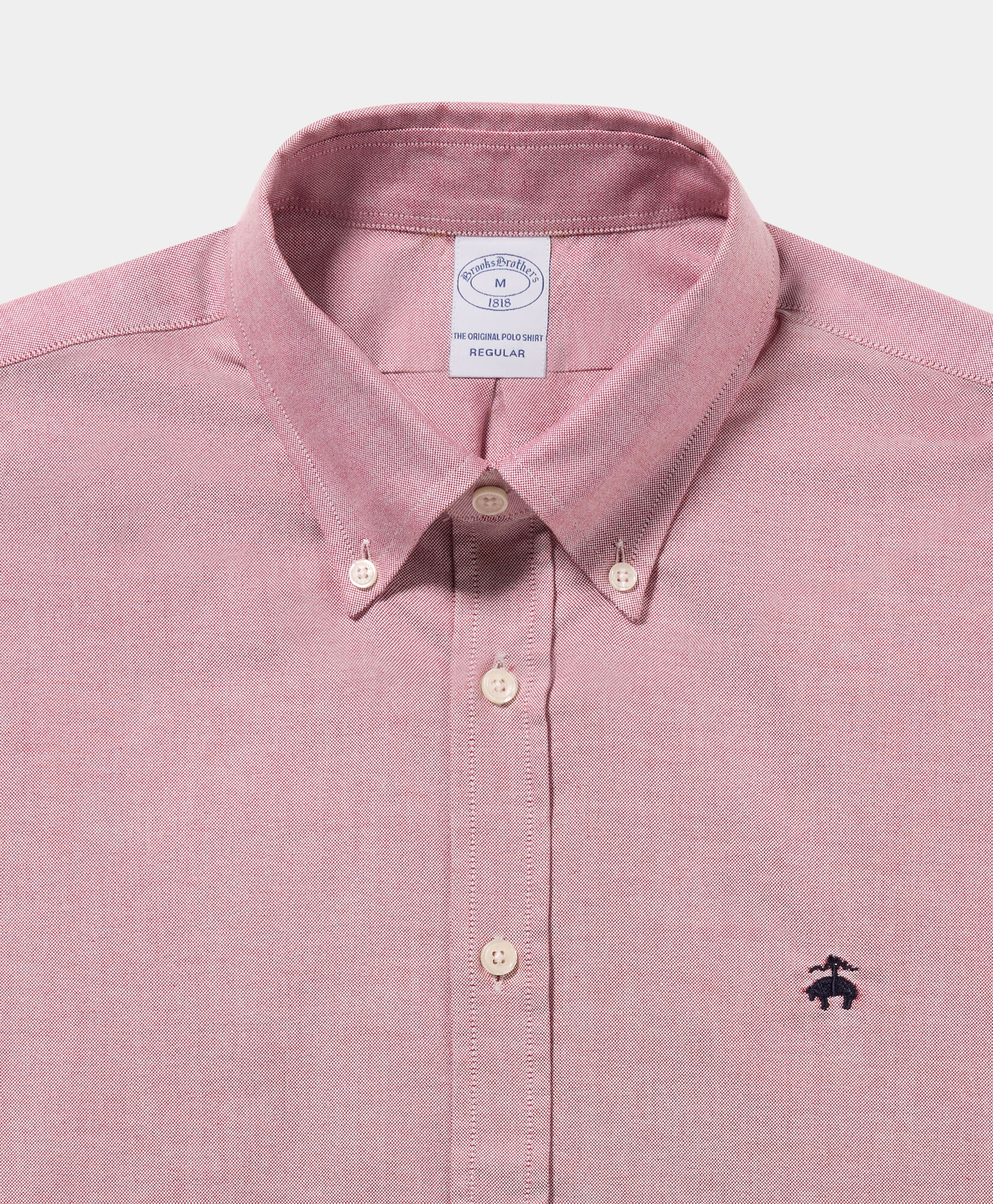 Brooks Brothers Regular Fit Oxford Shirt with Button Down Collar Red CSHBD052COPCO001REDPL001