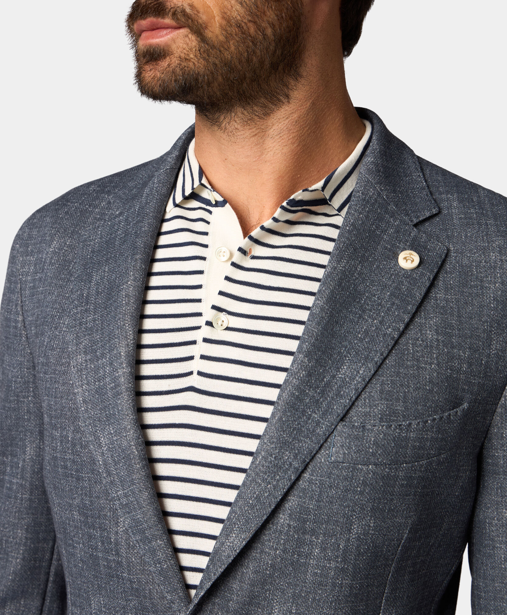 Brooks Brothers Cotton Blend Jersey Jacket Blue JKREG057PLBCO002BLUEP001