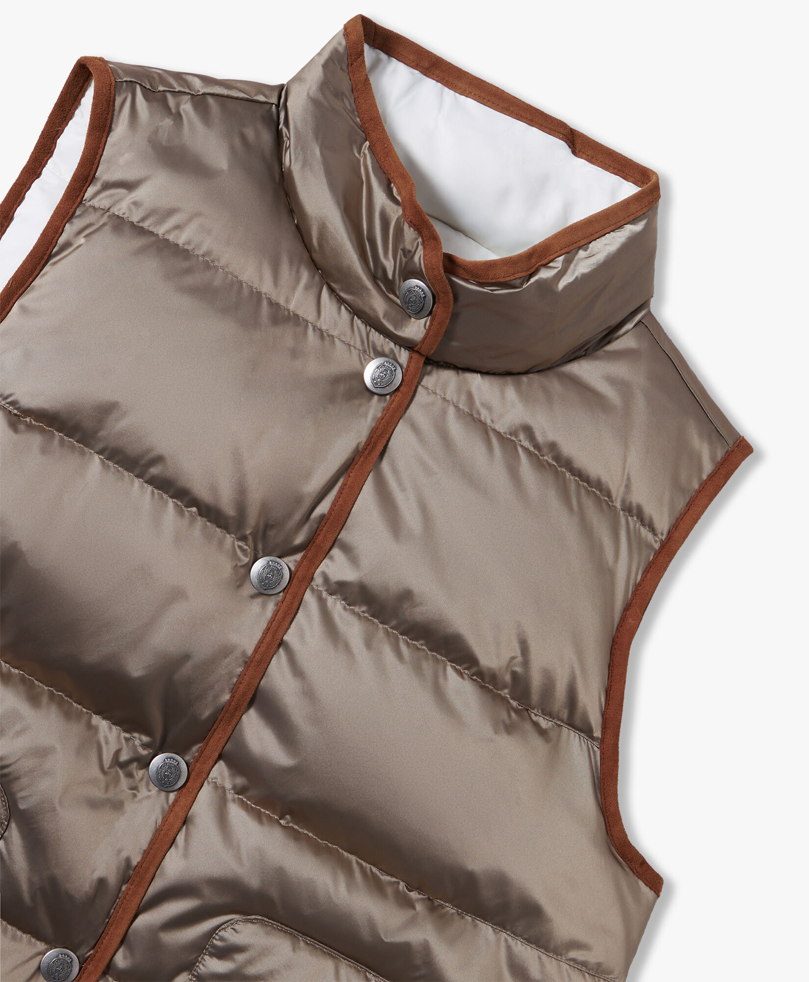 Beige and White Vest