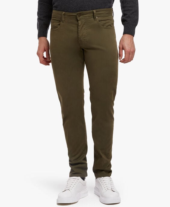 Brooks Brothers Pantalón de 5 bolsillos de algodón elástico Verde CPFPK003COBSP003GREEP001