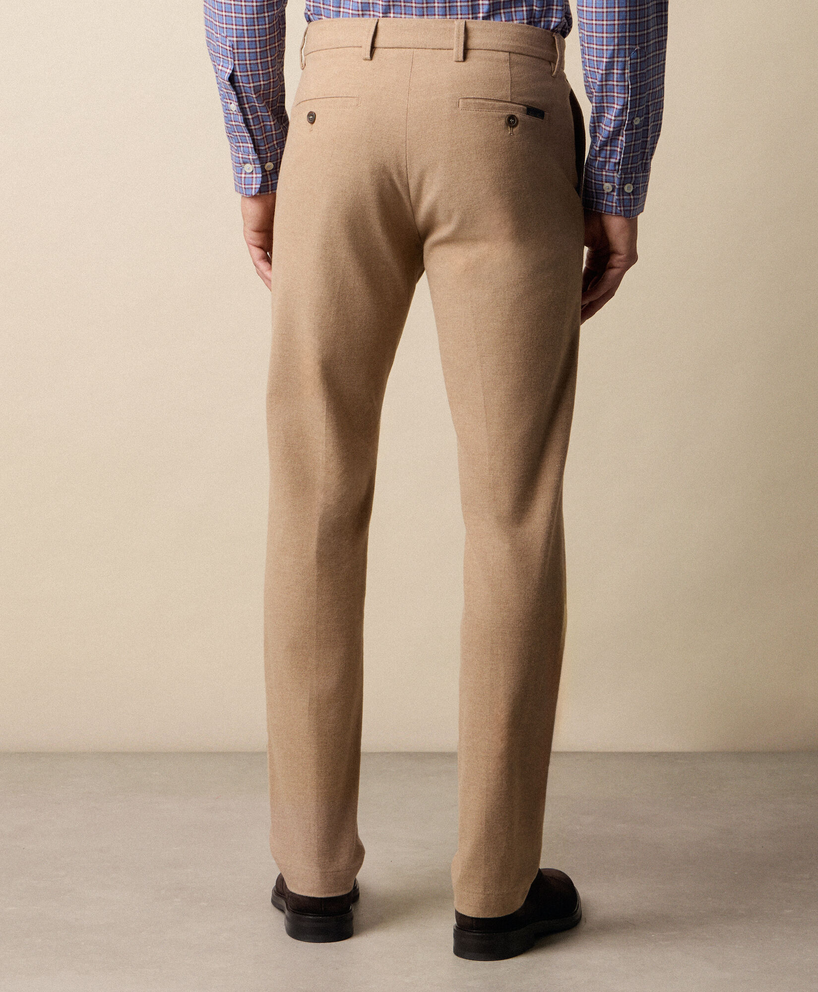 Brooks Brothers Chino in Flanella di Cotone Regular Fit Cammello CPCHI063COBSP001CAMEP001