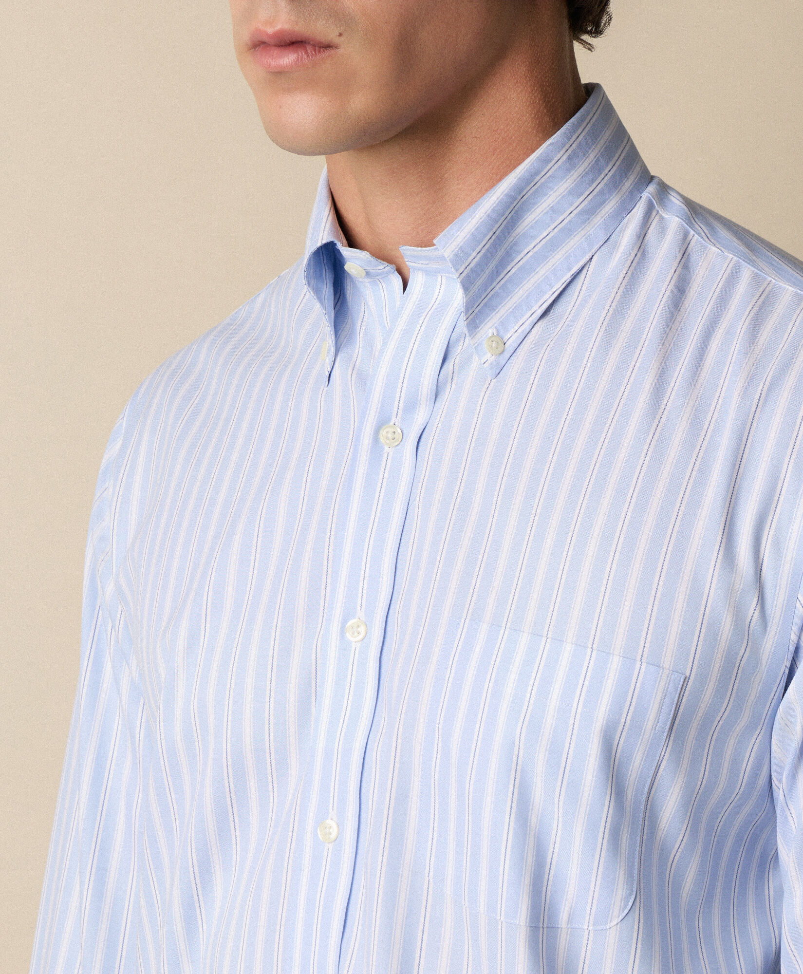 Brooks Brothers Regular Fit Non-Iron Oxford Pinpoint Button Down Shirt Light Blue 1000103202US100218696