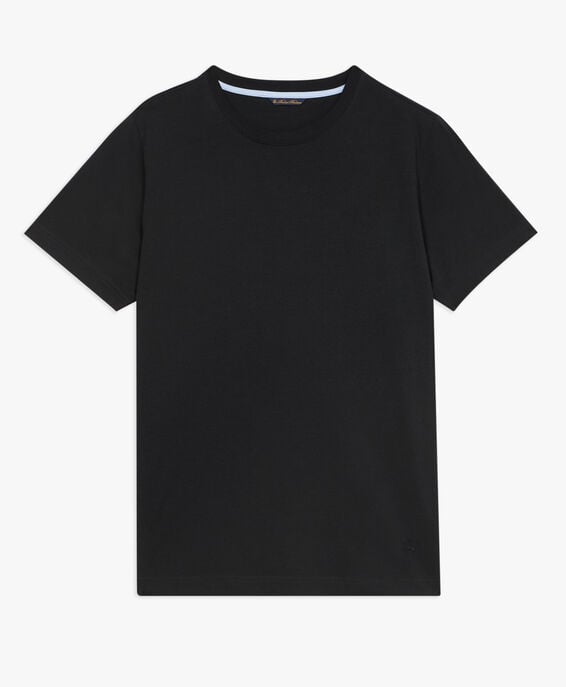 Brooks Brothers Camiseta negra de algodón con cuello redondo Negro KNTSH003COPCO001BLAKP001