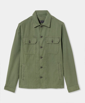 Brooks Brothers Slub Cotton Utility Shirt Jacket Military COSHI014COPCO001MILIP001