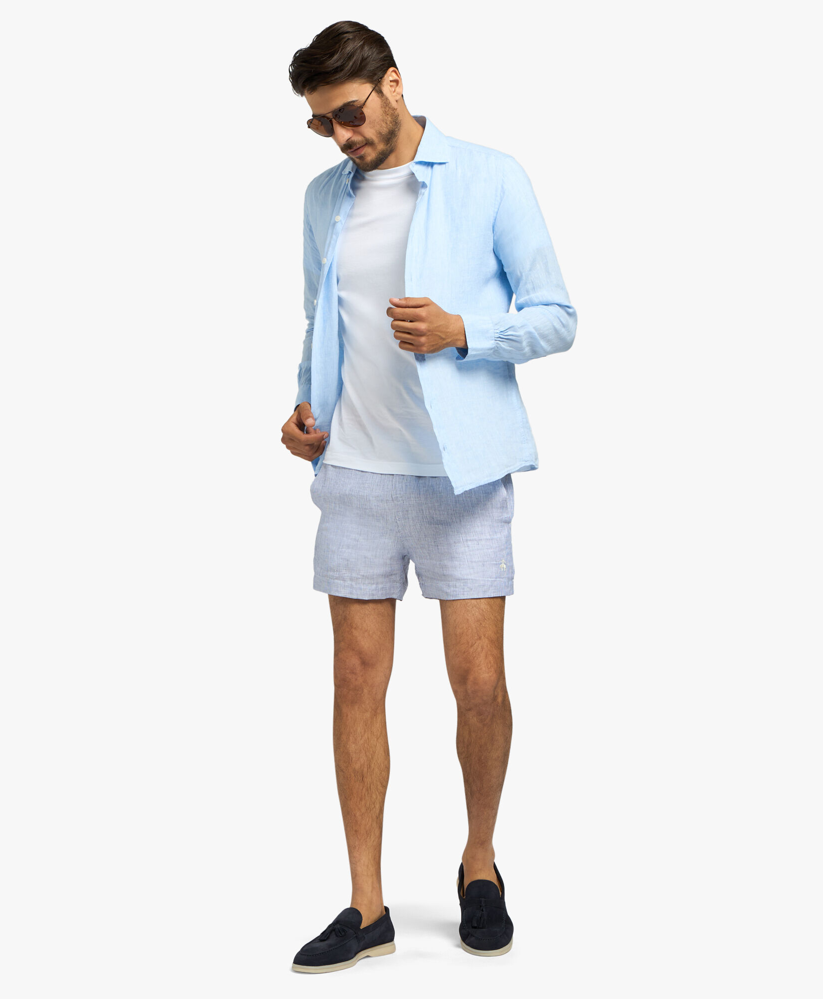 White Cotton Crewneck T shirt in White for Men Brooks Brothers UK