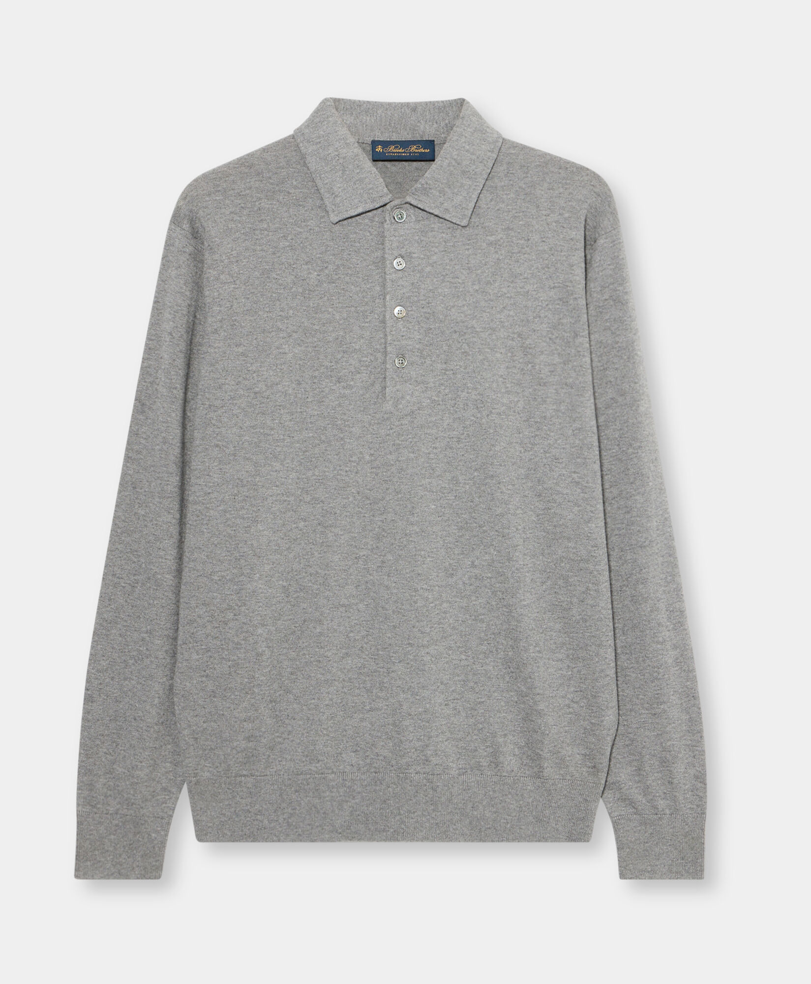 Brooks Brothers Cotton-Cashmere Polo Grey KNPOL026COBWS002MDGRP001