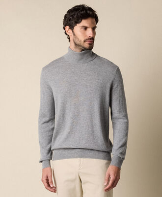 Brooks Brothers Plain Cashmere Turtleneck Light Grey KNTRT019WSPWS001LTGRP001