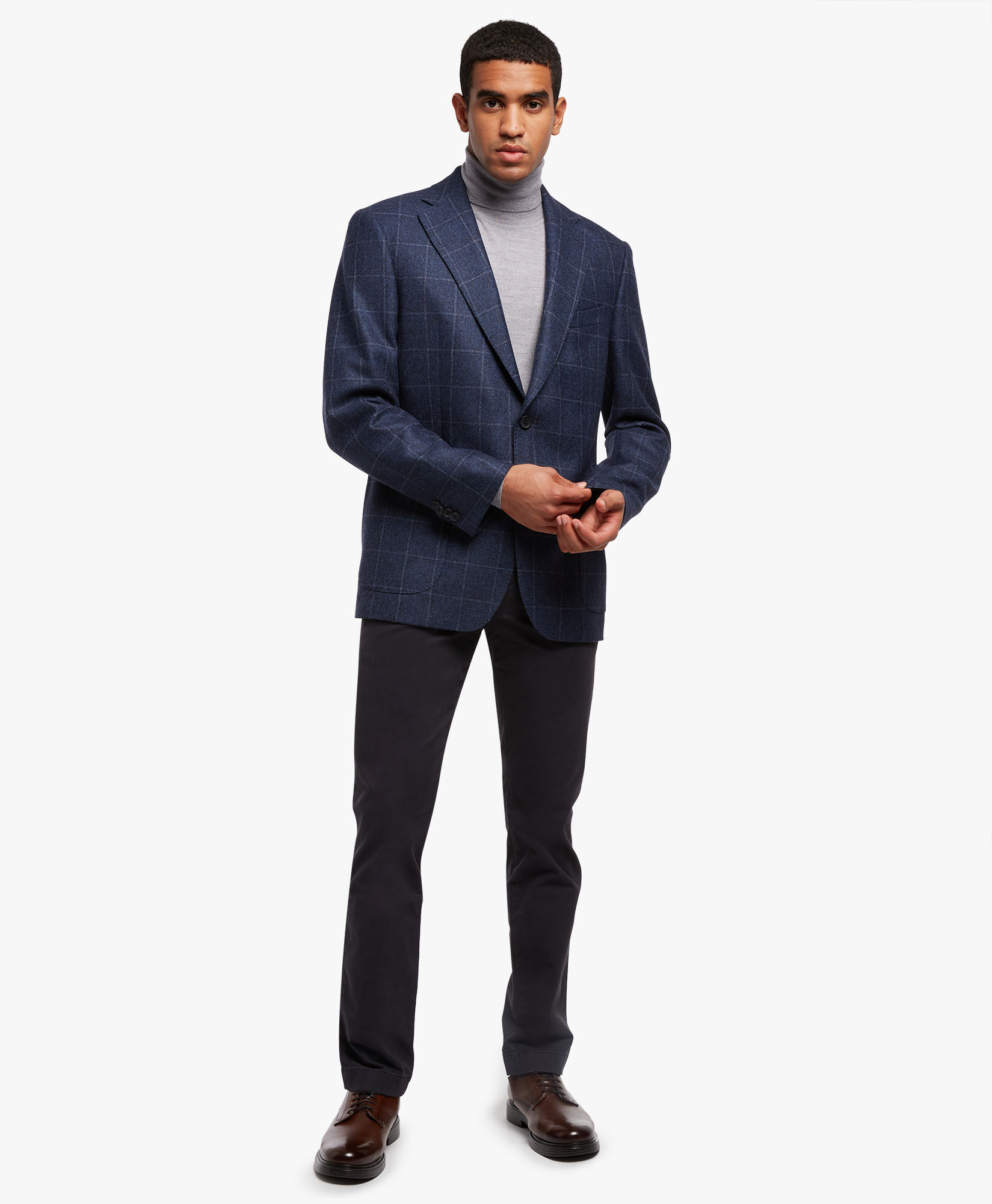 Brooks Brothers Pantalone chino in cotone elasticizzato Blu CPCHI003COBSP003BLUEP001