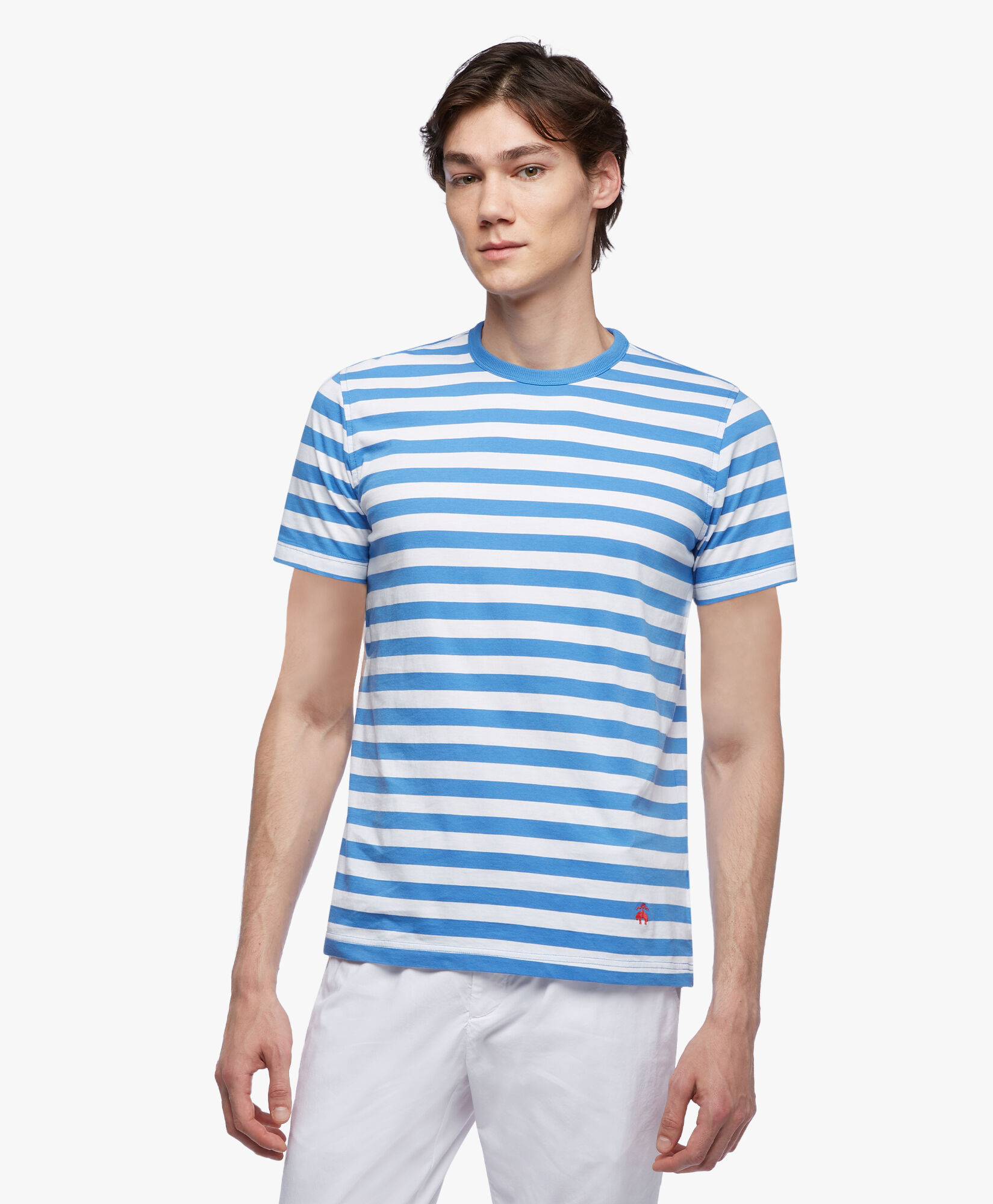 Supima Cotton Slim Striped T Shirt in Open Blue for Men Brooks Brothers UK