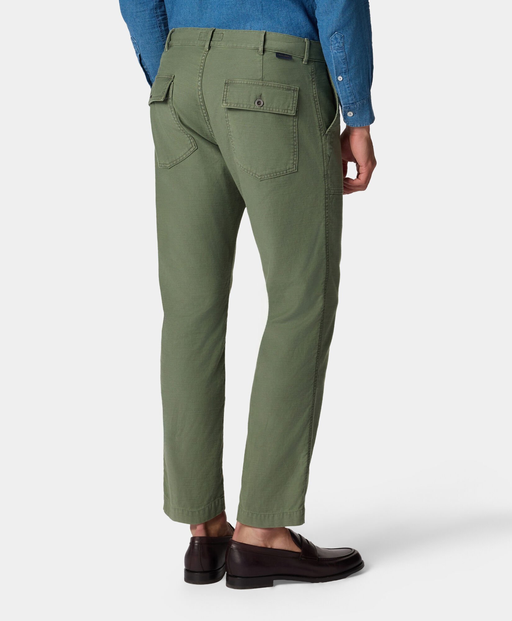 Brooks Brothers Chino Fatigue en Gabardine de Coton Militaire CPFTG001COPCO001MILIP001