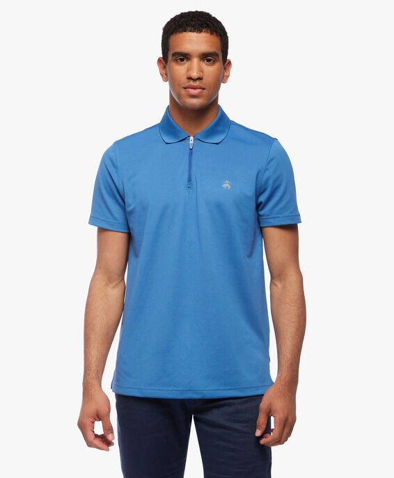 Brooks Brothers Performance Zip Polo Shirt Blue 1000093663US100197105