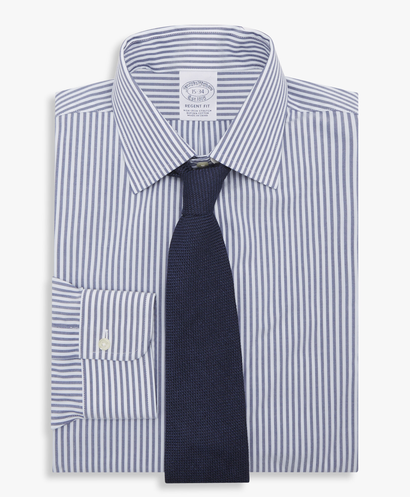 Camicia Blu Regular Fit Non Iron in cotone stretch con collo Button Down in Blu da Uomo Brooks Brothers EU