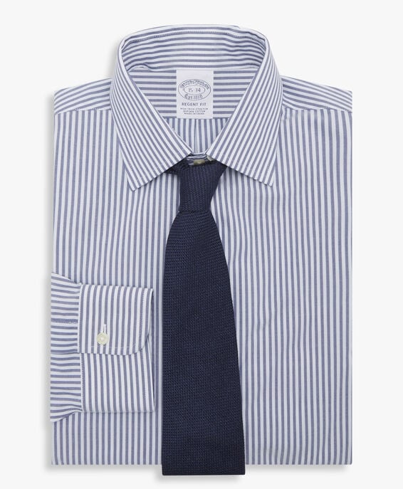 Brooks Brothers Camisa azul regular fit non-iron de algodón elástico con cuello button down Azul 1000096951US100204265