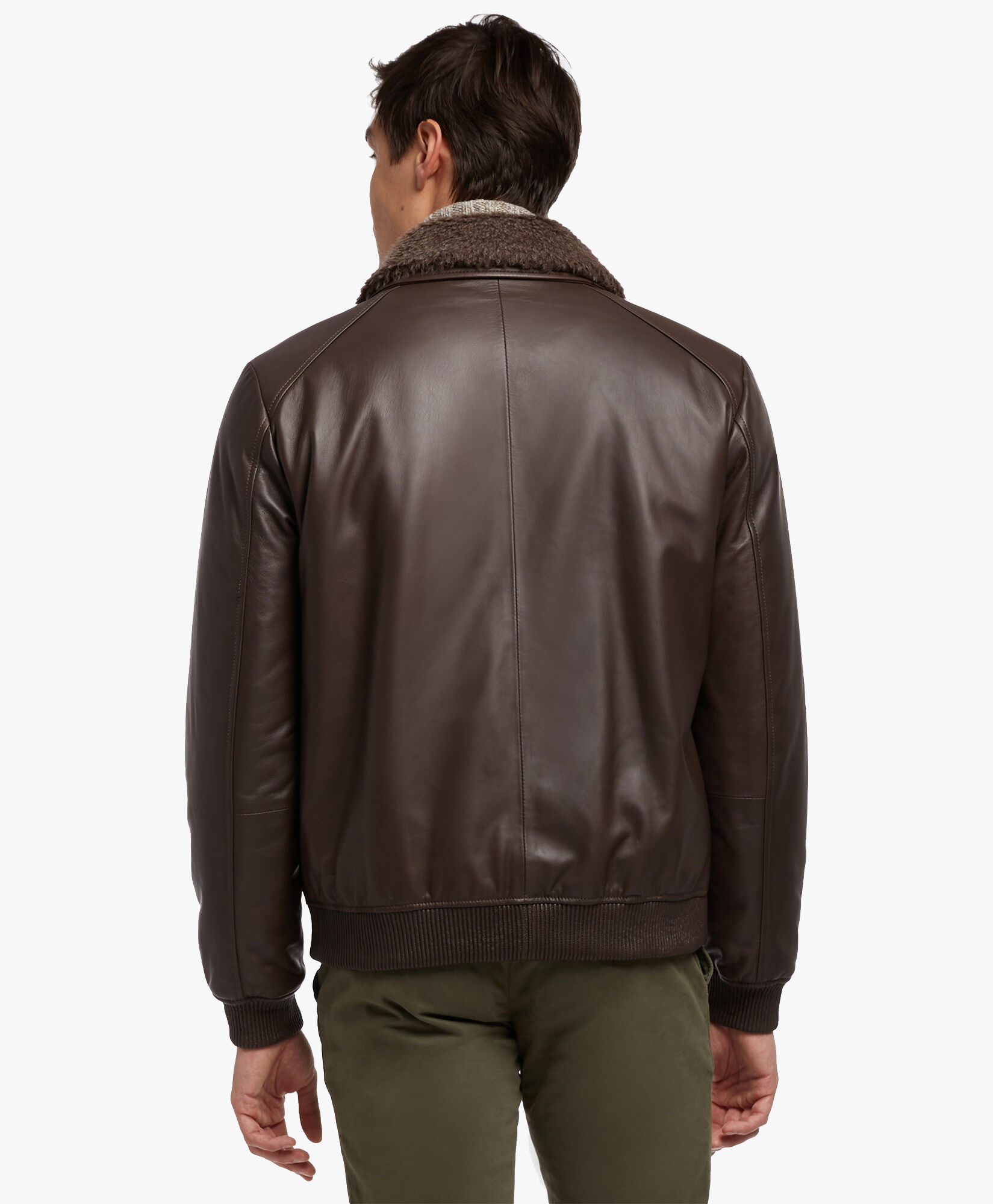 Leather Bomber Jacket in Brown for Men Brooks Brothers EU
