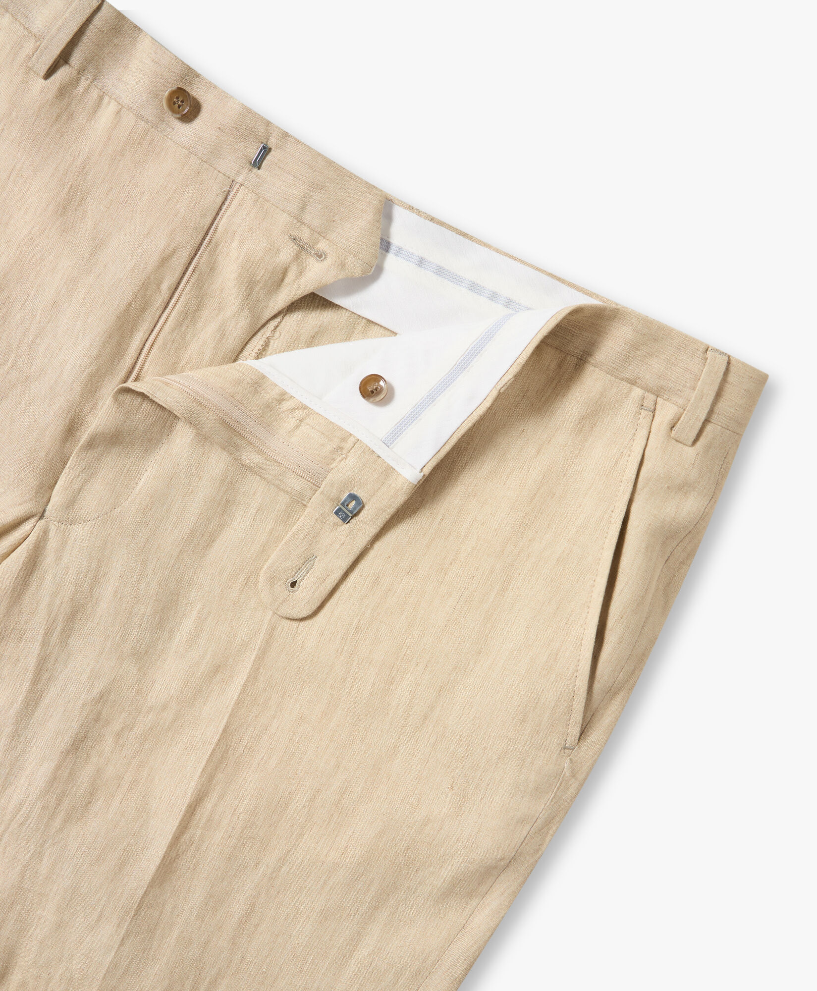 Beige Linen Trousers in Beige for Men Brooks Brothers EU