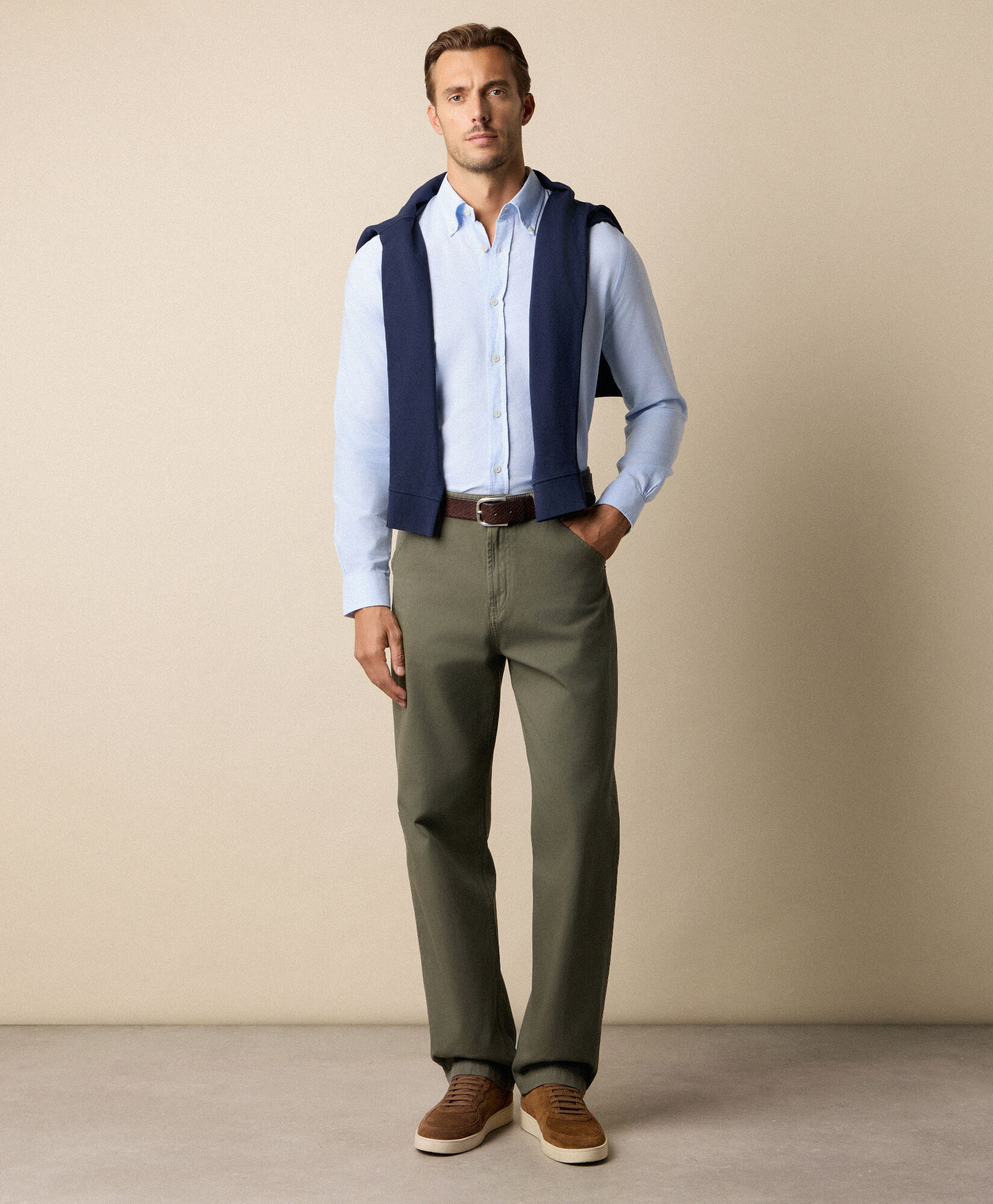 Brooks Brothers Slim Fit Oxford Shirt with Button Down Collar Light Blue CSHBD025COPCO001LTBLP001