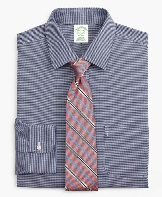 Brooks Brothers Camisa de vestir corte slim Milano non-iron de dobby con cuello Ainsley Azul piedra 1000069123US100143106