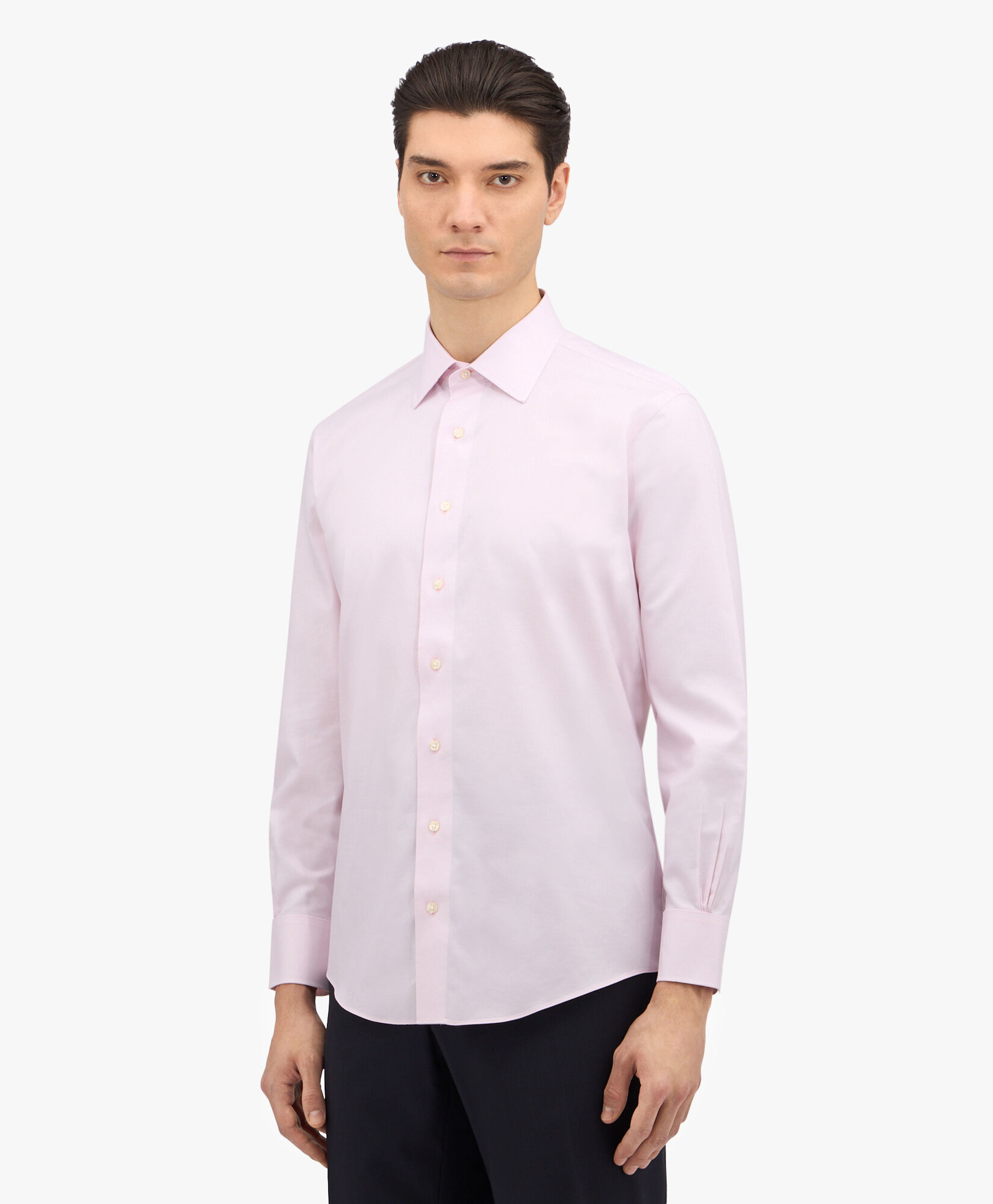 Brooks Brothers Slim Fit Non-Iron Twill Shirt with Ainsley Collar Light Pink 1000095235US100199818