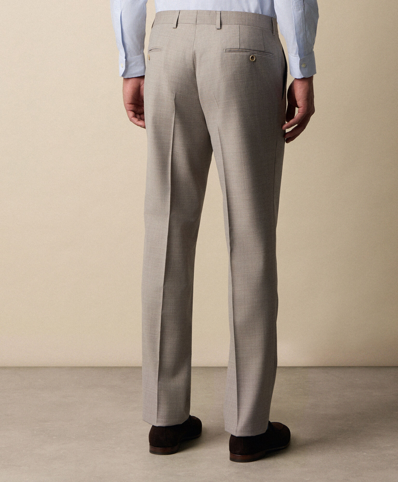 Brooks Brothers Virgin Wool Blend Comfort Trousers Natural DTROU036WVBPL004NATLP001